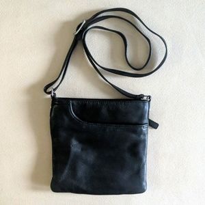 Margot Genuine Leather Black Crossbody Purse